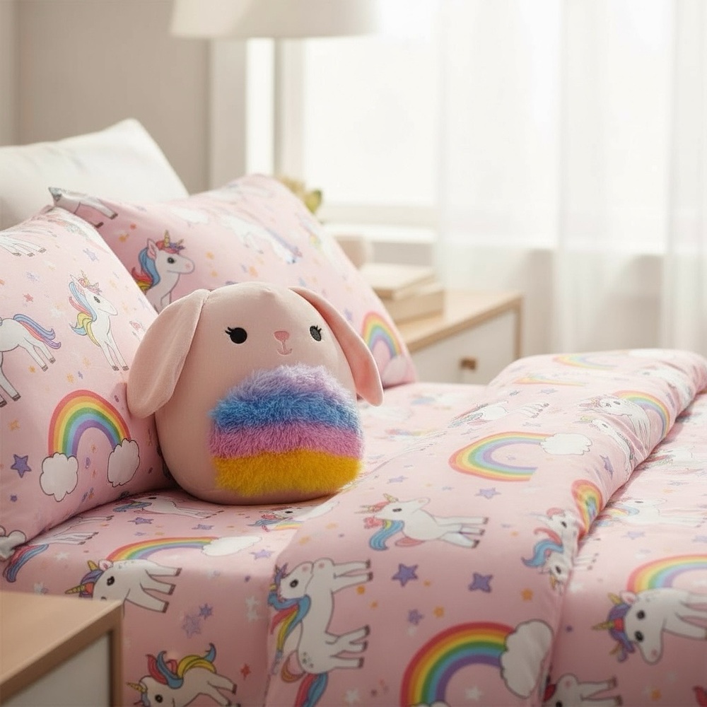 Squishmallow Bop‎ the Bunny Rainbow Belly 8 inch 2022 Animal Toy Plush Kellytoy